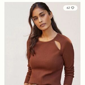 Anthropologie Rich Brown Long Sleeve Top